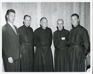 Jesuit faculty members: Paul Fitzgerald, Michael P. Walsh, James F. Moynihan, and George Fuir