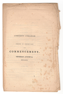 Amherst College Commencement program, 1857 August 13