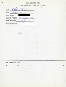 Citywide Coordinating Council daily monitoring report for Charlestown High School by Kathleen Field, 1975 October 31