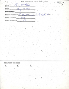 Citywide Coordinating Council daily monitoring report for South Boston High School's L Street Annex by Everett Blake, 1976 May 10