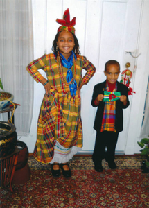 Dominique and Daniel Thomas in Dominican cultural dress