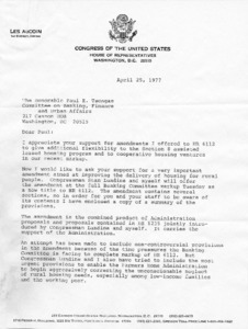 Letter to Paul E. Tsongas from Les AuCoin