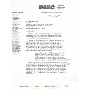 Letter, February 2, 1978.