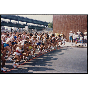 Runners start the Bunker Hill Road Race