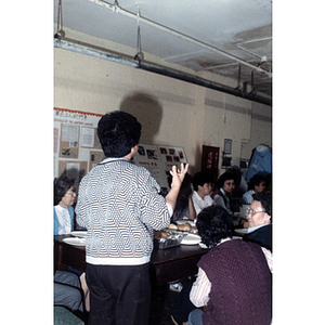 Woman at the Garment Workers' celebration