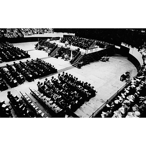 Overhead view of commencement ceremony