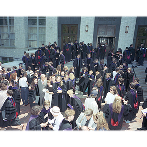 Crowd outside Ell Hall after Law School commencement