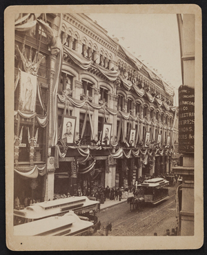 R.H. White department store decorated for Grand Army of the Republic, Washington St., Boston, Mass., 1890