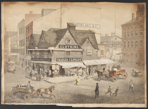 Print of the Old Feather Store by Louis Prang