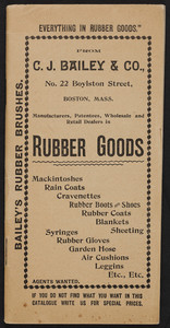 Catalog for C.J. Bailey & Co., rubber goods, No. 22 Boylston Street, Boston, Mass., undated