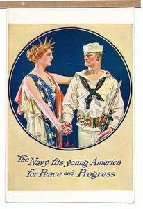 Recruiting postcard for the United States Navy, location unknown, undated