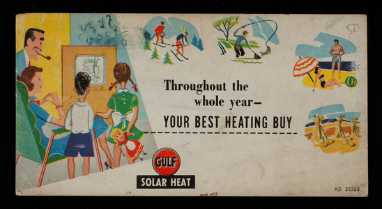 Trade card, Gulf Solar Heat, Gulf Oil Corporation, Pittsburgh, Pennsylvania