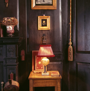 Octagon Room detail with table and lamp, Beauport, Sleeper-McCann House, Gloucester, Mass.