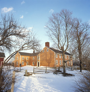 Exterior in snow from the left, Cogswell's Grant, Exeter, Mass.