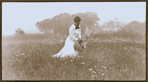 Irene Curtis "Gathering flowers," Hamilton House, South Berwick, Maine