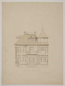 Front elevation for two-and-a-half story dwelling, undated