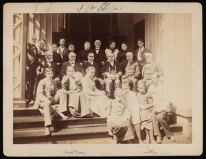 Group portrait of the Bowen family on the porch at Roseland Cottage, Woodstock, Connecticut, July 4, 1891