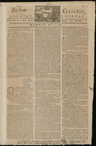 The Boston-Gazette, and Country Journal, 1 May 1769