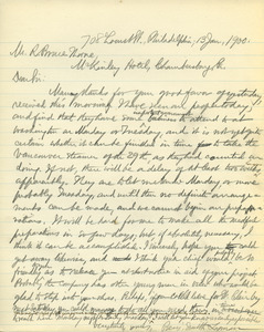 Letter from Benjamin Smith Lyman to R. Bruce Thorne