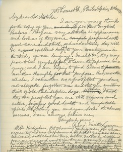 Letter from Benjamin Smith Lyman to Sakunoshin Motoda