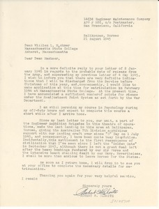 Letter from Robert H. Clorite to Massachusetts State College