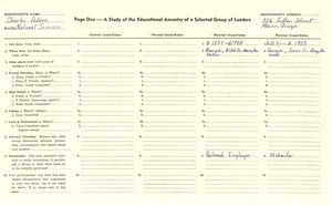 Student family histories: Adams, Charles (Jackson, Norman)