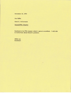 Memorandum from Mark H. McCormack to Donald W. Giffin