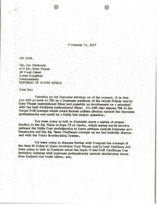 Letter from Mark H. McCormack to Jay Michaels