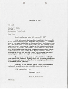 Letter from Mark H. McCormack to D. W. Giffin