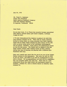 Letter from Mark H. McCormack to Frank Gard Jamison