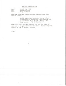 Fax from Judy Chilcote to Hughes Norton