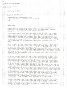 Letter from Carlos G. Vieira Da Rosa to Mark H. McCormack