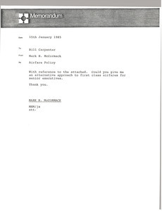 Memorandum from Mark H. McCormack to Bill Carpenter