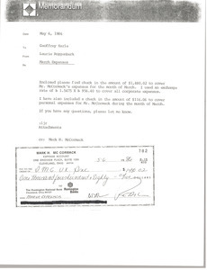 Memorandum from Laurie Roggenburk to Geoffrey Earle