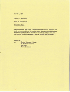 Memorandum from Mark H. McCormack to James M. McNamara