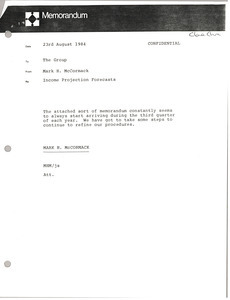 Memorandum from Mark H. McCormack to the group