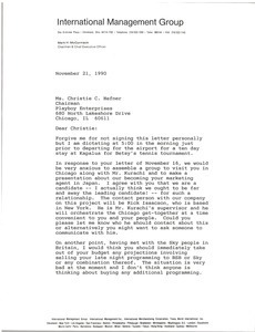 Letter from Mark H. McCormack to Christie C. Hefner