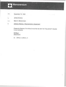 Memorandum from Mark H. McCormack to James Erskine