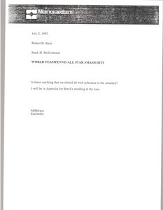 Memorandum from Mark H. McCormack to Robert D. Kain