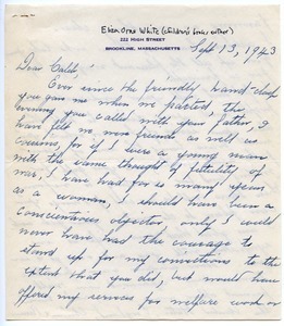 Letter from Eliza Orne White to Caleb Foote