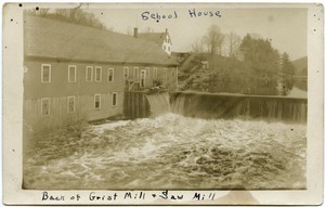 Back of grist mill and saw mill, school house