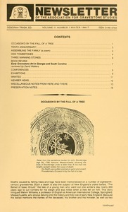 Newsletter of the Association for Gravestone Studies. Vol. 11, no. 1