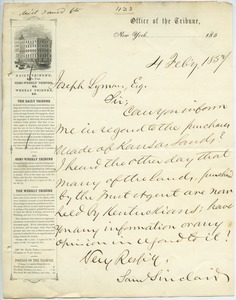 Letter from Samuel Sinclair to Joseph Lyman