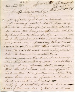 Letter from Samuel Deavitt to Joseph Lyman