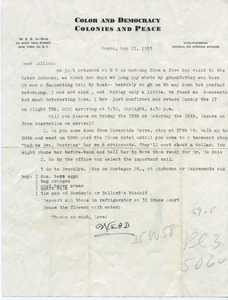 Letter from W. E. B. Du Bois to Lillian Hyman