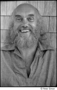 Ram Dass range of expressions: Portrait of Ram Dass smiling