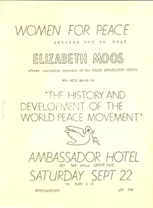 Women for Peace event flier