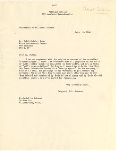 Letter from F. L. Schuman to W. E. B. Du Bois