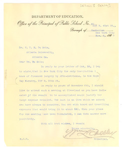 Letter from William L Oakley to W. E. B. Du Bois