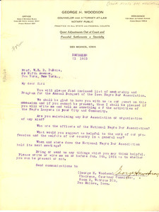 Letter from George H. Woodson to W. E. B. Du Bois